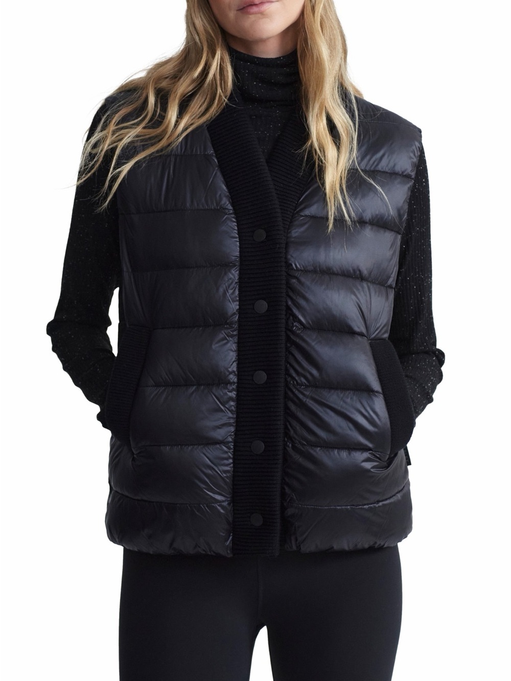 Varley Colwyn Combo Boxy Gilet Puffer Vest Black